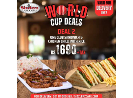 Sizzlerz Cafe & Grill World Cup Deal 2 For Rs.1690/- +Tax